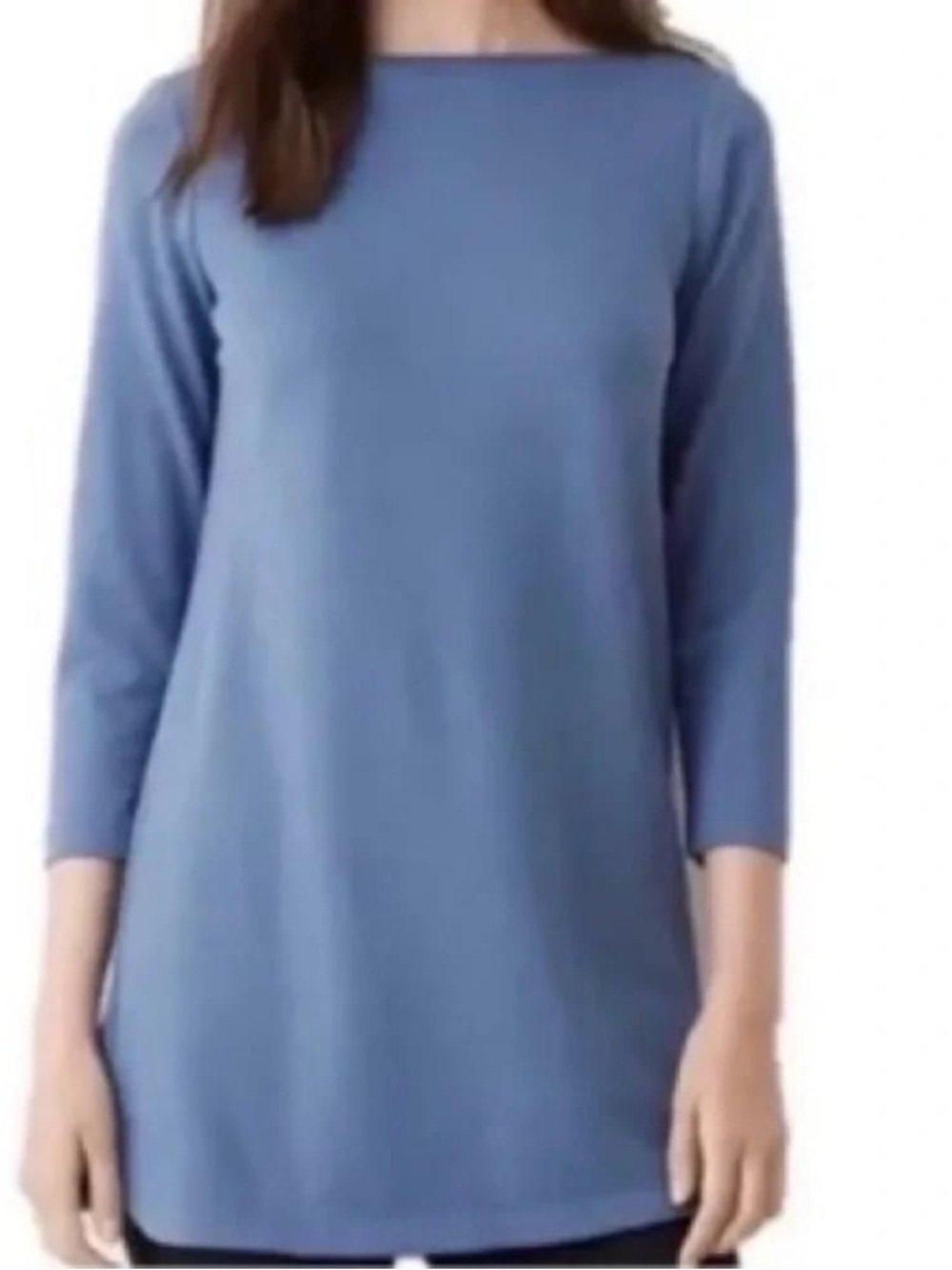 J. Jill Ponte Tunic Top 3/4 Sleeves Boatneck Size XL Cornflower Blue